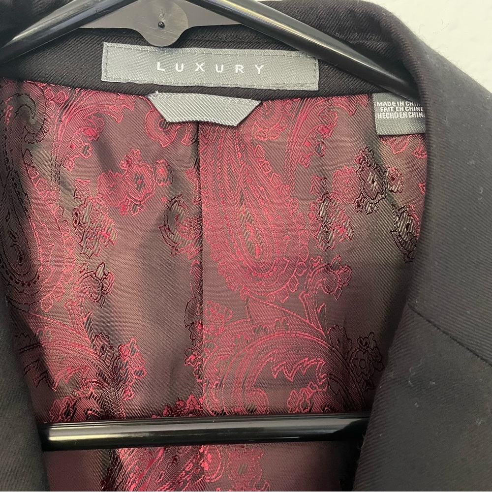 Indochino Luxury Men's NWT CUSTOM SIZE Suit Blazer 40R Black Red Wool Blend - Picture 6 of 9